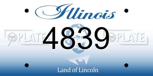 4839 Illinois License Plate