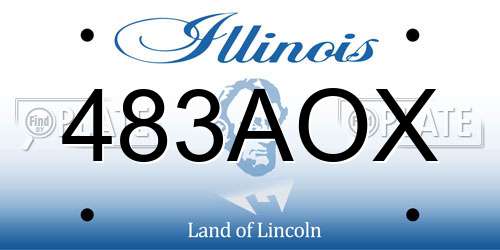 483AOX Illinois License Plate