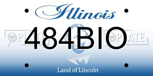 484BIO Illinois License Plate