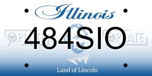 484SIO Illinois License Plate