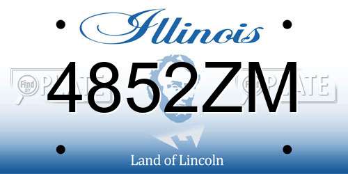 4852ZM Illinois License Plate