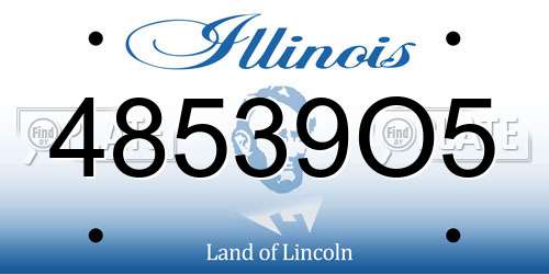 48539O5 Illinois License Plate