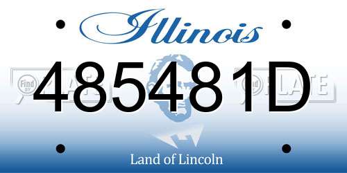485481D Illinois License Plate