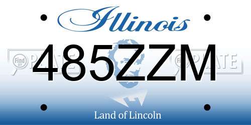 485ZZM Illinois License Plate