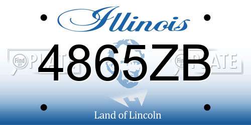 4865ZB Illinois License Plate