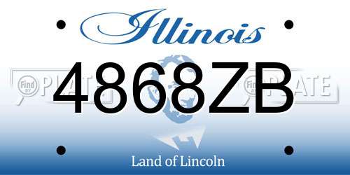 4868ZB Illinois License Plate