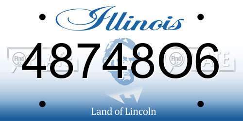 48748O6 Illinois License Plate