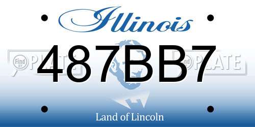 487BB7 Illinois License Plate