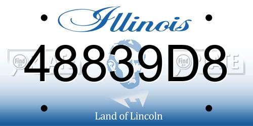 48839D8 Illinois License Plate