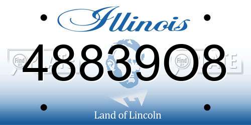 48839O8 Illinois License Plate