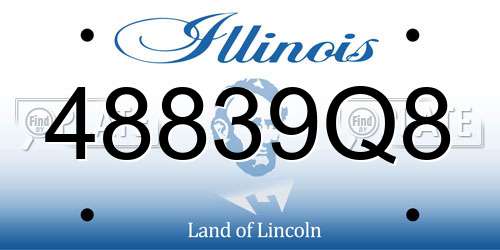 48839Q8 Illinois License Plate
