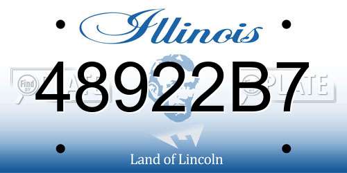 48922B7 Illinois License Plate