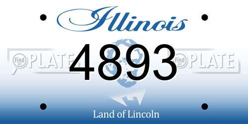 4893 Illinois License Plate