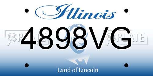 4898VG Illinois License Plate