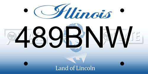 489BNW Illinois License Plate