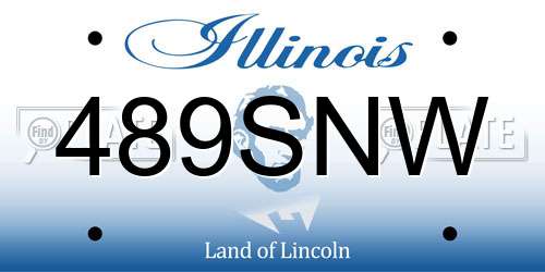 489SNW Illinois License Plate