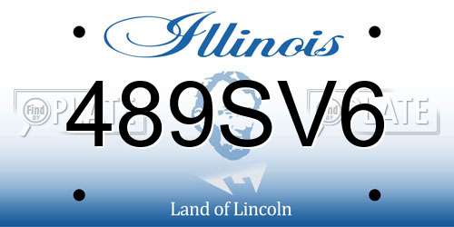 489SV6 Illinois License Plate