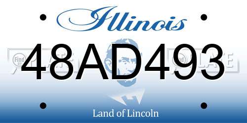 48AD493 Illinois License Plate