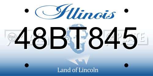 48BT845 Illinois License Plate