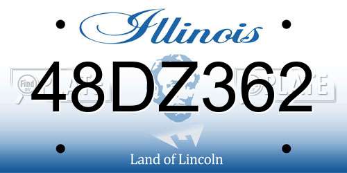48DZ362 Illinois License Plate