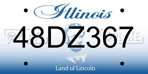 48DZ367 Illinois License Plate