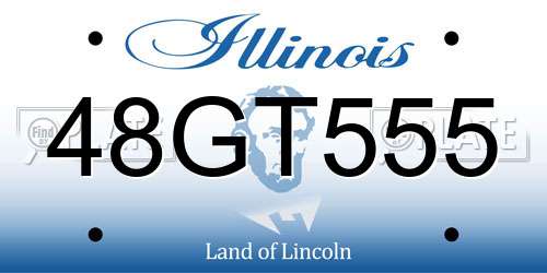 48GT555 Illinois License Plate