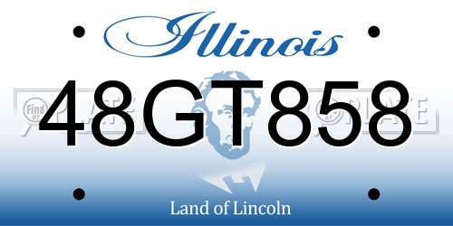 48GT858 Illinois License Plate