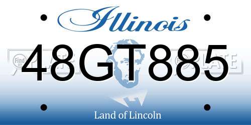 48GT885 Illinois License Plate