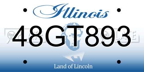 48GT893 Illinois License Plate