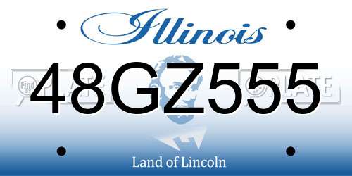 48GZ555 Illinois License Plate