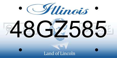 48GZ585 Illinois License Plate