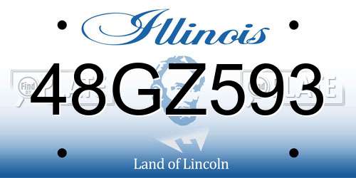 48GZ593 Illinois License Plate