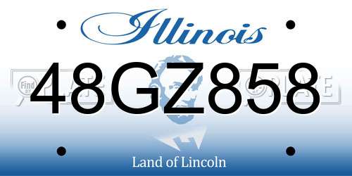 48GZ858 Illinois License Plate