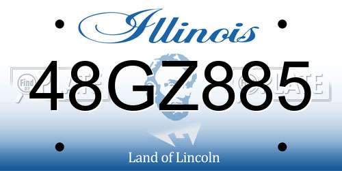 48GZ885 Illinois License Plate