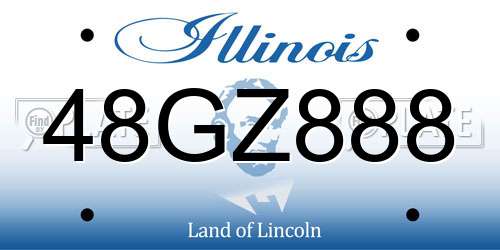 48GZ888 Illinois License Plate