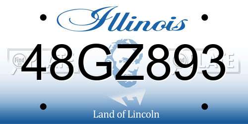 48GZ893 Illinois License Plate