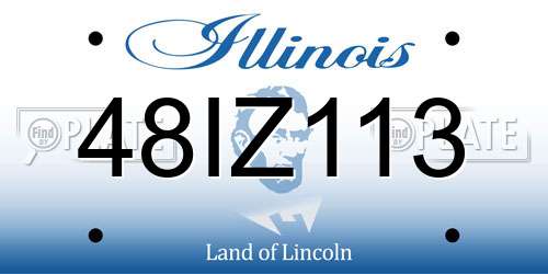 48IZ113 Illinois License Plate