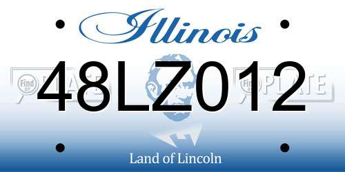 48LZ012 Illinois License Plate