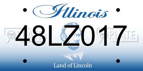 48LZ017 Illinois License Plate