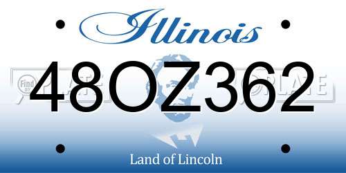 48OZ362 Illinois License Plate