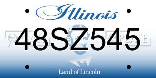 48SZ545 Illinois License Plate