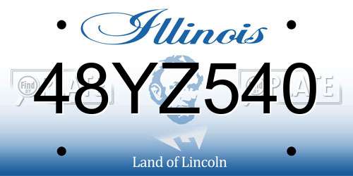 48YZ540 Illinois License Plate