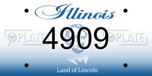 4909 Illinois License Plate