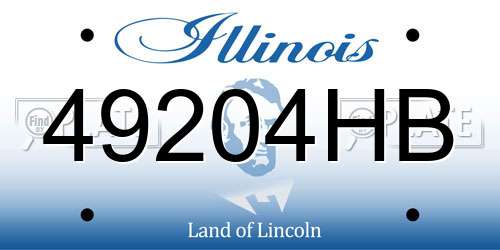 49204HB Illinois License Plate