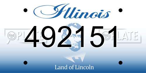 492151 Illinois License Plate