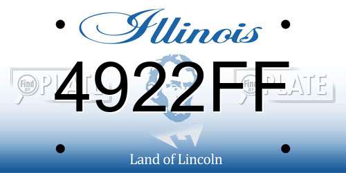 4922FF Illinois License Plate