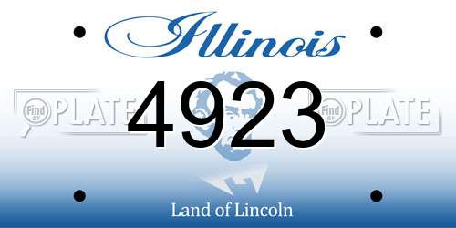 4923 Illinois License Plate