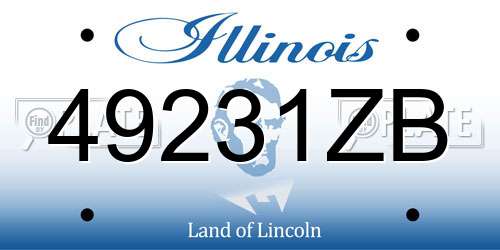 49231ZB Illinois License Plate