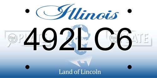 492LC6 Illinois License Plate