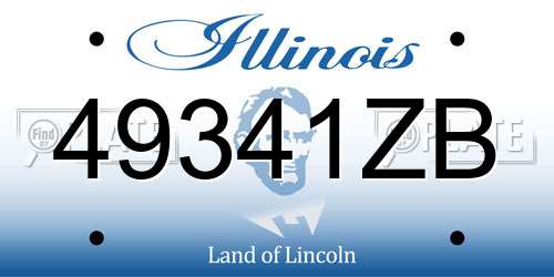 49341ZB Illinois License Plate